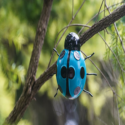 Small Metal Ladybird Garden Ornaments Artistic Metal Ladybug Wall Decor